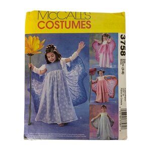 McCalls 3758 Childrens Fairy Costume Sewing Pattern Sizes 2-6
